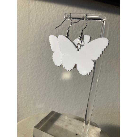 Drop Earrings butterfly  acrylic - Picture 2 of 2